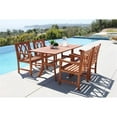 thumbnail image 5 of Vifah Malibu 5 Piece Cross Back Patio Curved Leg Dining Set in Natural, 5 of 7