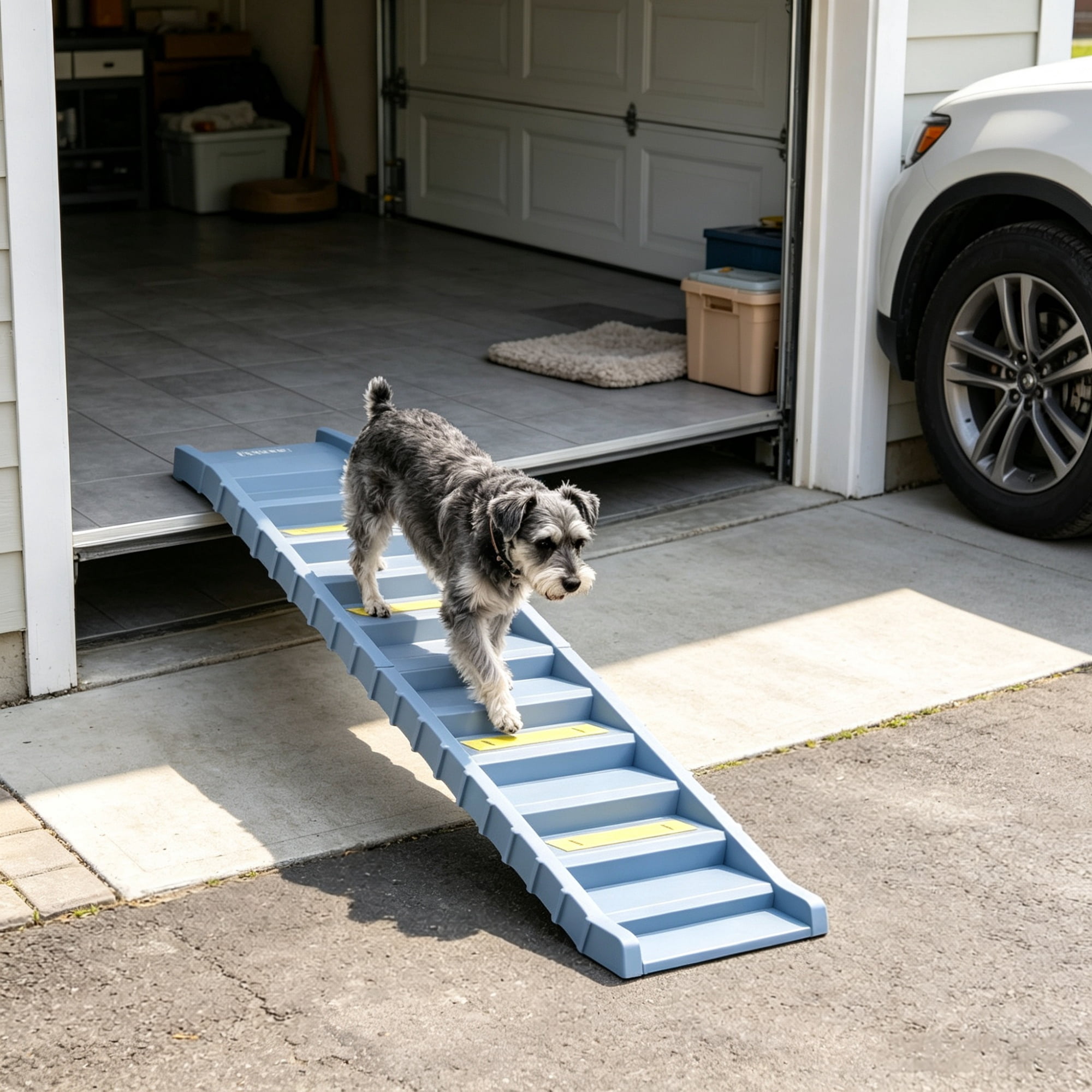 60.6 Inch Dog Ramp with 10-Step Design for SUVs and Trucks
