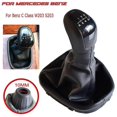 thumbnail image 4 of Gearshift Lever Knob Stick Shifter Manual 5 6 Speed For Mercedes Benz C Class W203 S203 Leather Gaitor Boot Cover Car Styling, 4 of 5