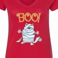 thumbnail image 4 of Inktastic Boo with Mummy Cat Women's V-Neck T-Shirt, 4 of 5