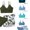 tankini with skirt for girls-Green, variant on RTKFRFLM Girls 3-Piece Swimsuit Set Solid Color Ruffle Tankini Bikini Bathing Suit with Cute Swim Skirt Underwear Swimwear for