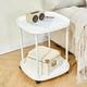thumbnail image 5 of Luxury Bedside Shelf Double Layer Sofa Side Shelf Rolling Removable Nightstand Storage Shelf for Living Room Dormitory White, 5 of 5