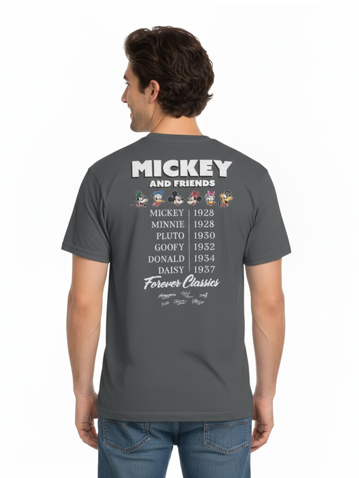 Disney Men's and Big Men's Mickey & Friends Graphic Tee with Short Sleeves, Sizes S-3XL