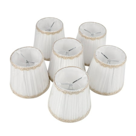 

Chandelier Shades ONLY for Candle Bulbs Clip-On Fitter Lamp Shades Set of 6 White