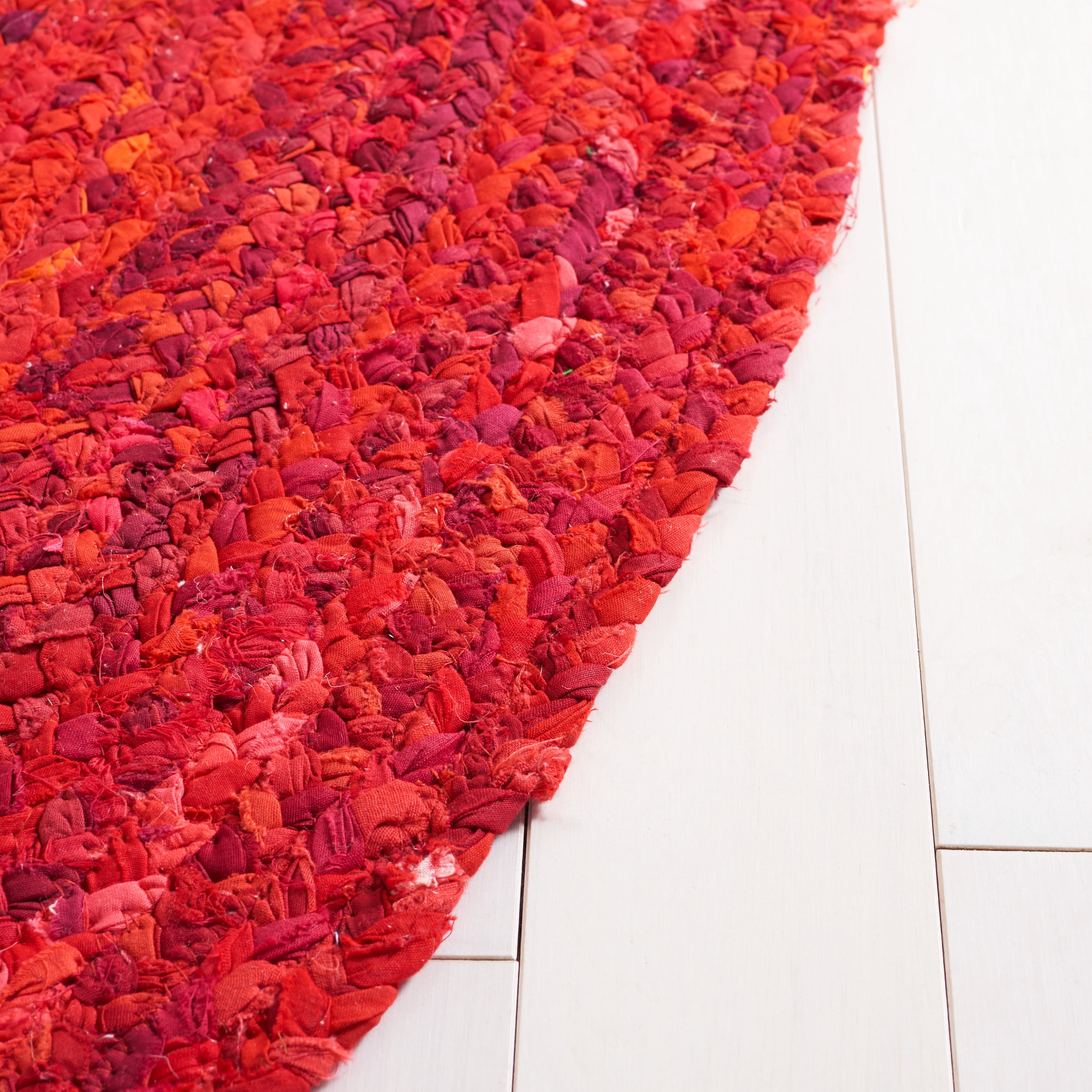 SAFAVIEH Braided Calvin Transitional Cotton Reversible Area Rug, Red, 5' x 8' Oval