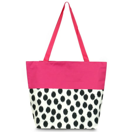 Zodaca Large All Purpose Lightweight Handbag Shopping Travel Tote Carry Shoulder Zipper (Best Lightweight Tote Bags)