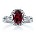thumbnail image 2 of Gem Stone King 925 Sterling Silver 2.11 Ct Oval Red Rhodolite Garnet Ring, 2 of 4