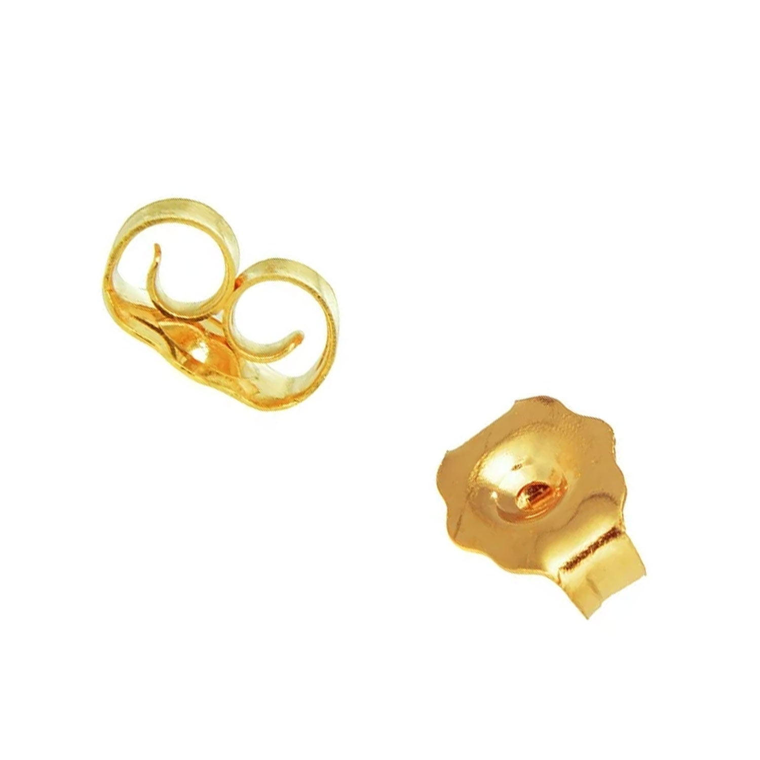 Jewelstop 14K Real Yellow Gold Post Nut Earrings Back
