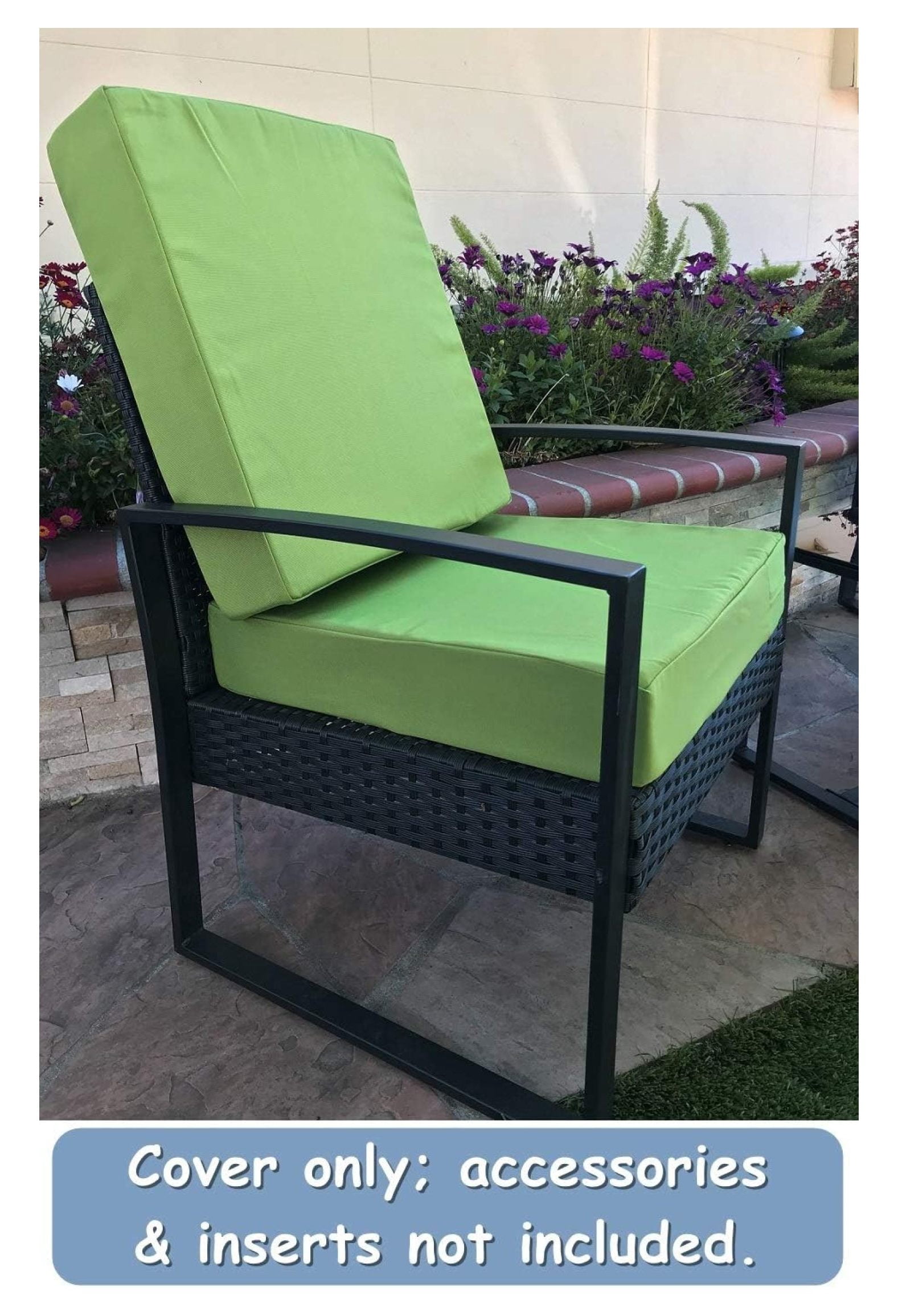 Indoor Outdoor Water High UV Resistant Patio Chair Cushion Cover (Pistachio Green, 24"x24"x4" (1 Cover))