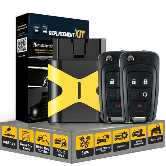 DIY Programmer/Add 2 Keys/Easy and Safe and Keyless Entry Remote Replacement for Chevy and GMC with FCC: OHT01060512 for No Working Remote