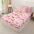 thumbnail image 2 of Homewish Pink Bow Cherry Zipper Twin Comforter Sets with Fitted Sheet and 2 Pillowcases, Girly Princess Cartoon Zipper Bedding Set, Pink Reversible, 4pcs, 2 of 6