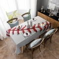 thumbnail image 4 of Baseball Rectangle Tablecloth, Red White Texture Sports Ball Minimalist Waterproof & StainResistant Tablecloth, Washable Oil-proof Table Cover for Dining/Party/Wedding/Camping/Buffet 60x102 In, 4 of 9