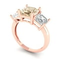 thumbnail image 2 of Clara Pucci 14K Rose Gold 4ct Morganite Three-Stone Ring for Women, 2 of 7