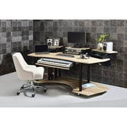 Contemporary Style ACME Eleazar Computer Desk, Natural Oak - Music Recording Studio Desk * 1
