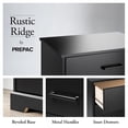 thumbnail image 2 of Mesita de noche Prepac Rustic Ridge Farmhouse negra con 3 cajones, 2 of 8