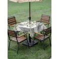 thumbnail image 4 of Outdoor Tablecloth with Umbrella Hole for Patio/Picnic/Party/Camping, Sage Green Leaves Waterproof Table Cloth Square Cover Washable, Willow Leaf Country Botanical Branches (60"x 60"), 4 of 8