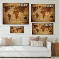 thumbnail image 4 of Designart 'Ancient World Map XI' Vintage Print on Natural Pine Wood, 4 of 5