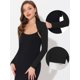 thumbnail image 2 of Bolero Elegante Allegra K de manga larga Negro XL, 2 of 5