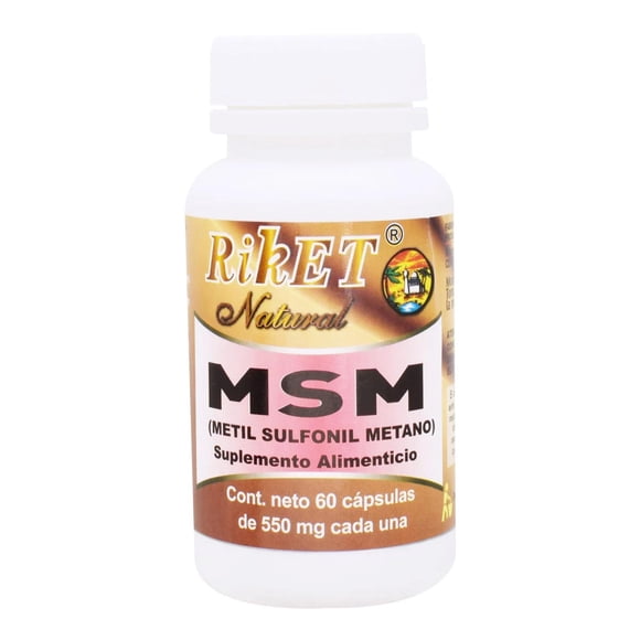 MSM 60 cápsulas Metil Sulfonil Metano blanco