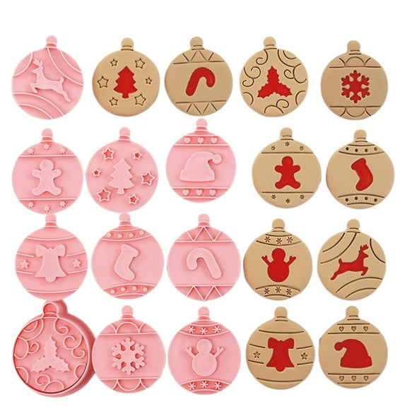 10Pcs Christmas Element Biscuit Mould Chocolate Cookie Cutter Baking Tool Set Cookie Stamps for Baking Shop Kitchen Use