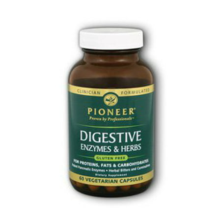 Digestif complexe enzymatique, Veg sans gluten Pioneer (Verified Gluten Free) 60 vcaps