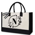 thumbnail image 1 of Bolso Hombro Lienzo Letras Almacenamiento Ropa Bolsos Compras Simples, 1 of 9