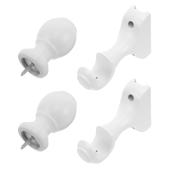 ETHZZLE Curtain Rod Decoration Wooden White for Home with Natural Wood Appeal
