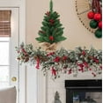 thumbnail image 5 of 2 PCS Tabletop Christmas Tree, Small Flocked Xmas Tree Mini Artificial Pine Tree with Burlap Base for Desk Table Fireplace Mantel Decor 24 Inches, 5 of 7
