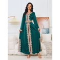 thumbnail image 2 of Longue robe Dorée de Style Moyen-Orient Musulman Jupe Élégante (Vert, M), 2 of 5
