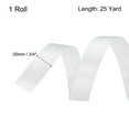 thumbnail image 2 of 3/4 Inch 25 Yard Satin Ribbon Grosgrain Thin Solid Silk Wedding Bouquet Ribbon for Gift Wrapping Pure White, 2 of 6