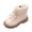 Beige, variant on British- Snow Boots For Girls With Side Zipper, Ruffle Detailing, And Padded Interior