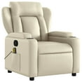 thumbnail image 4 of vidaXL Cream Leather Recliner Chair, 6-Point Vibration Massage, Adjustable Backrest & Footrest, 4 of 6