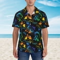 thumbnail image 2 of Fotbe Retro Truck Hawaiian Shirt for Men Unisex Summer Beach Casual Short Sleeve Cotton Linen Button Down Shirts-Small, 2 of 5