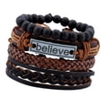 thumbnail image 3 of Pulsera Multicapa Jinwen para Hombre de Cuero 4 Piezas, 3 of 8