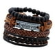 thumbnail image 3 of Pulsera multicapa para hombre Sunnimix de cuero con letras BELIEVE, 3 of 8