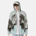 thumbnail image 2 of Fotbe Adorable Portrait de Chiot Veste de Protection Solaire UPF 50+ pour Hommes et Femmes avec Capuche et Poches Randonnée Performance Extérieure-Petite, 2 of 7