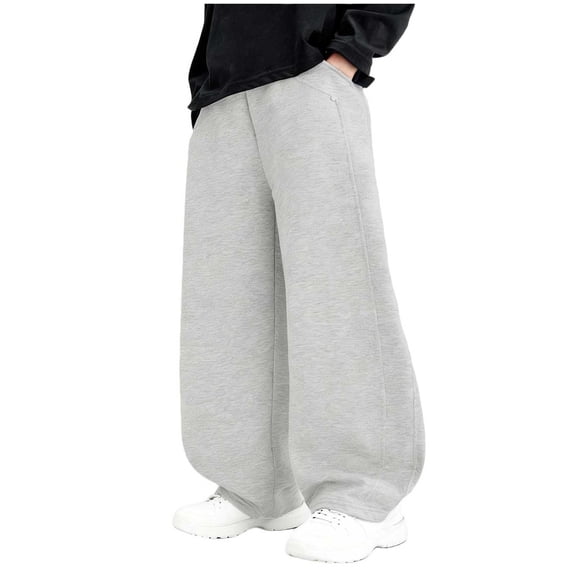 AINIYS Boys Balloon Puff Pants Elastic Waist Baggy Trousers with Pockets for Playtime Gray 5-6 Years