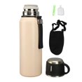 thumbnail image 1 of Vacuum Water Bottle 1200ml Stainless Steel Portable Insulated Water Cup with Infuser for Outdoor Camping Office Creamy White, 1 of 5