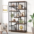 thumbnail image 2 of Industrial 5 Tier Etagere Bookcase Freestanding Tall Bookshelf 9 Open Shelves, 2 of 8