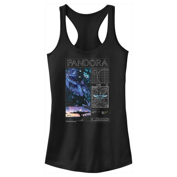 Junior's Avatar Pandora Diagrams  Racerback Tank Top Black X Large