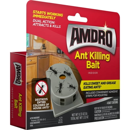 Amdro Ant Block - Amdro Ant Kills Ant Killer Bait Station, 4 Count