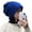 Blue, variant on Knitted Hat Baggy Slouchy Ribbed Flanging Stretchy Keep Warm Solid Color Autumn Winter Women Men Beanie Cap for