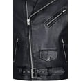 thumbnail image 4 of Black Biker Leather Jacket With Notched Lapels And Waist Belt Mens Black Leather Motorcycle Jacket Black Leather Riding Jacket Double Rider size XL, 4 of 5