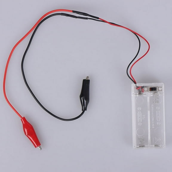 AA Batteries with Alligator Clips Transparent Power Battery Holder with SwitWA