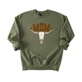 thumbnail image 7 of Mom Bull Skull Sweatshirt for Women Trendy Western Country Style Crewneck Army Green Sweatshirt Adult Small, 7 of 7