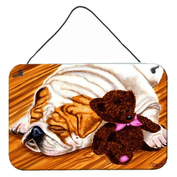 Carolines Treasures AMB1003DS812 English Bulldog and Teddy Bear Wall or Door Hanging Prints  8x12 multicolor