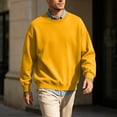 thumbnail image 5 of PNTUTB Men's Hoodless Sweatshirt Crew Neck Pullover Long Sleeve Solid Color Basic Top Casual Loose Comfort Daily Fall Winter Fashion Sweatshirt, 5 of 7