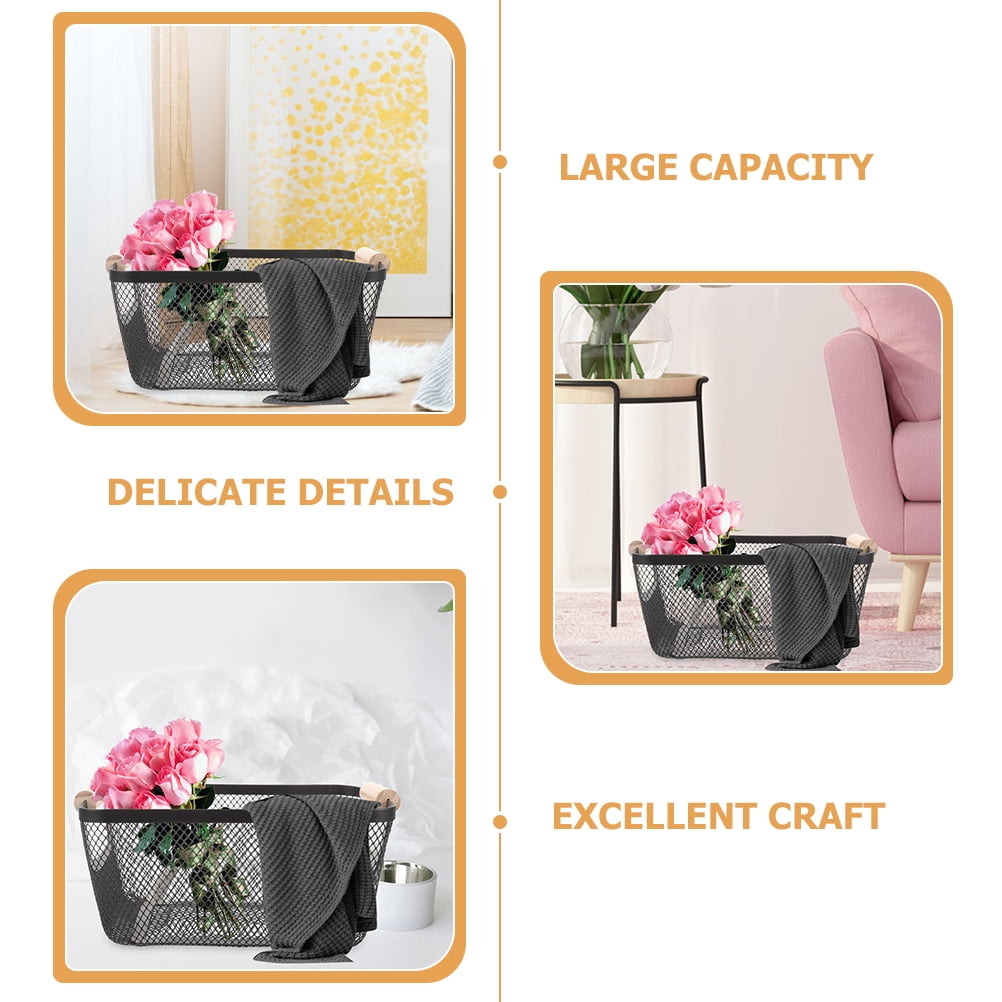 PENIKOKO Black Wire Kitchen Basket for Storage and Organization, Decorative Multi-Purpose Basket for Study Room and Home Use, 1 Piece