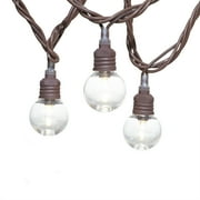 Mainstays 50-Count Warm White LED Plastic Globe Outdoor String Lights with Brown Wire