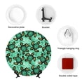 thumbnail image 4 of Cauagu Sea Turtle Print Bone China Decorative Plate, Wall Mount Plate Holiday Decor Decorative Ceramic Plates with Stand Elegant Household Plates Decorative-8in, 4 of 6